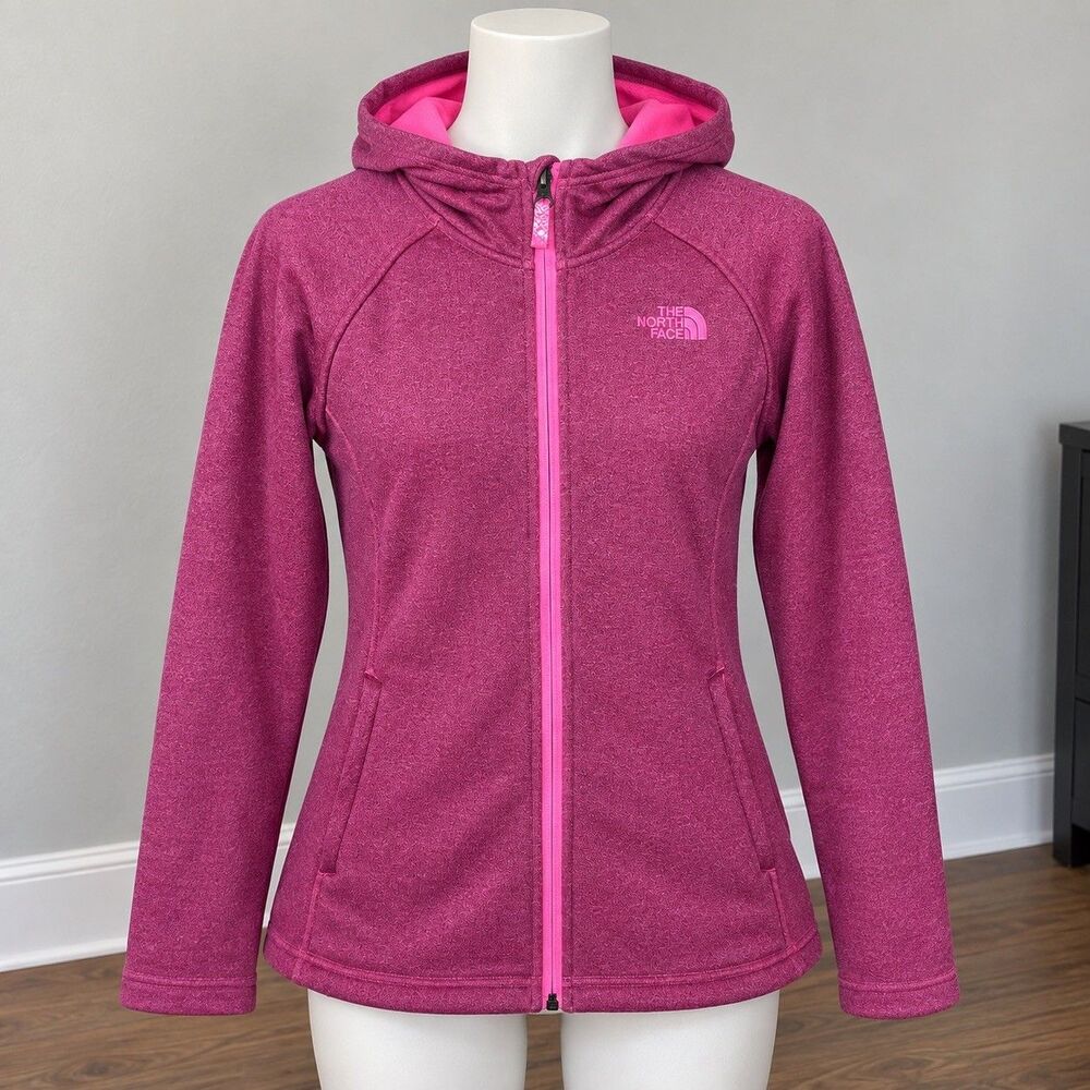 North Face Girls XL 18 Pink Full Zip Fleece Hoodie Jacket Gorpcore Outdoor